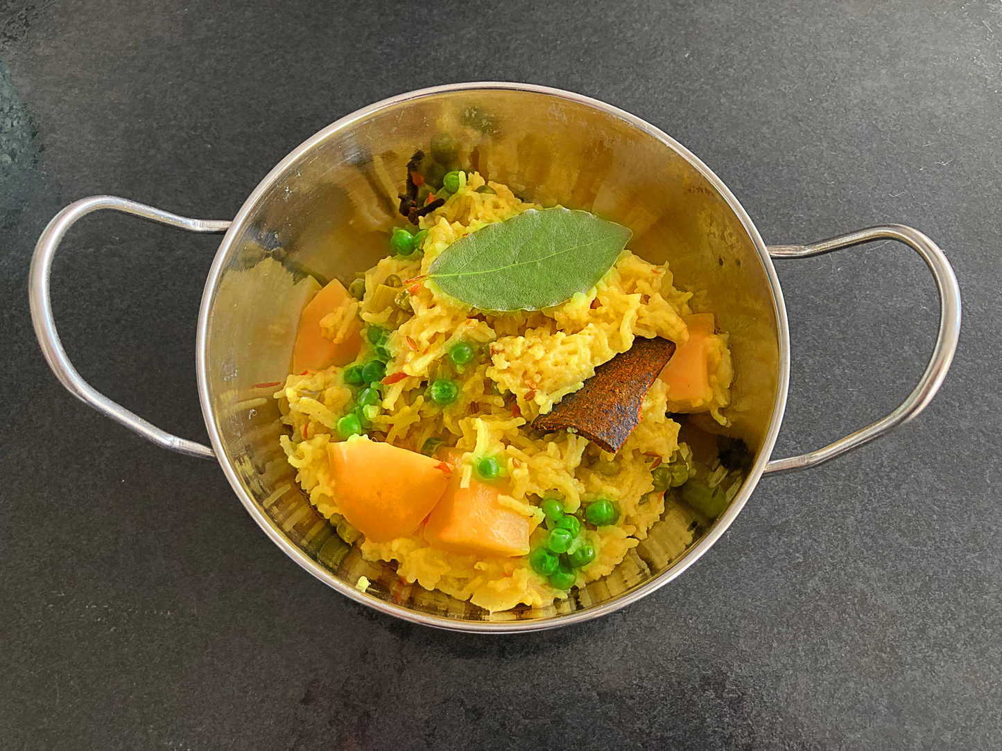Tehari rice in a balti dish