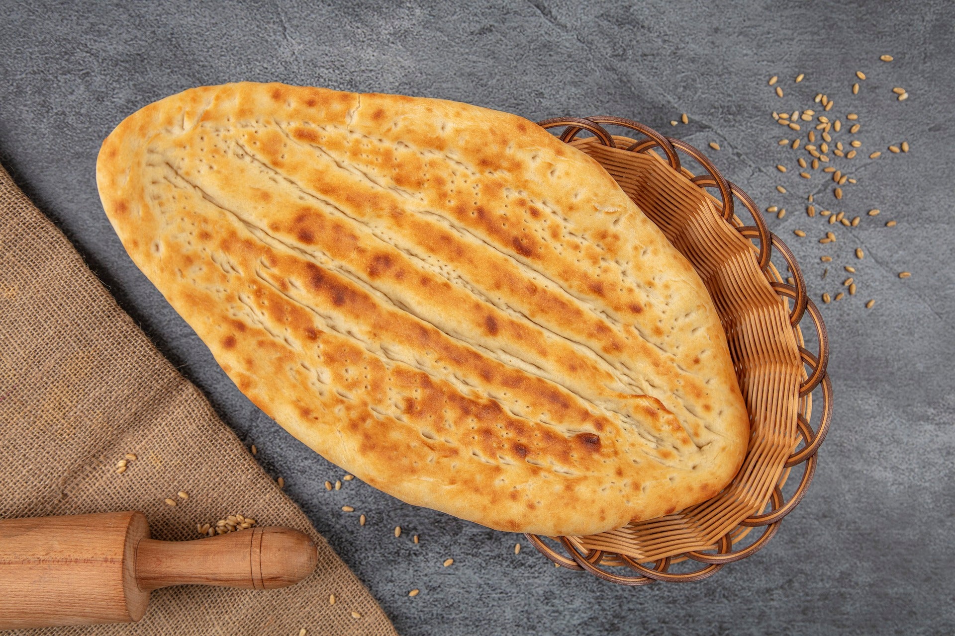 Plain naan bread.