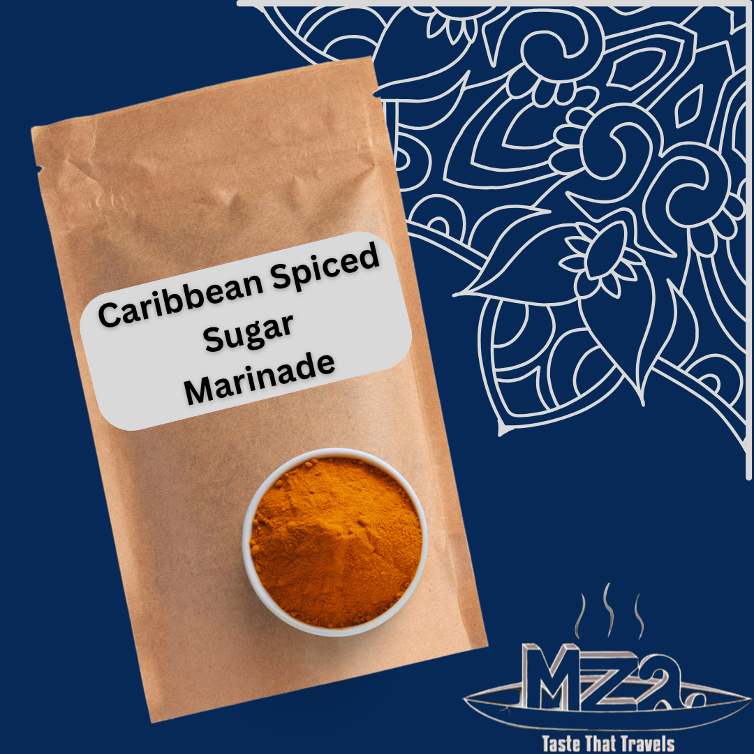 image of the caribbean spiced sugar marinade packaging