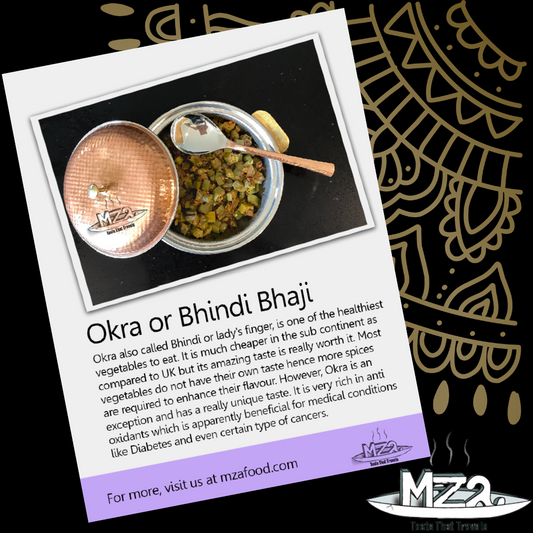 image of the Okra or bindi bhaji recipe card