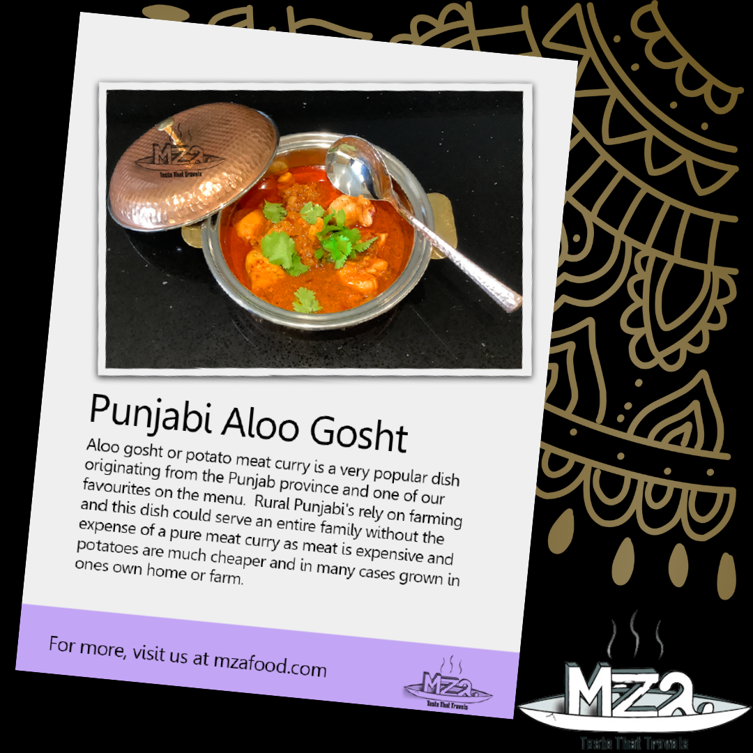 image of the Punjabi aloo gosht recipe card