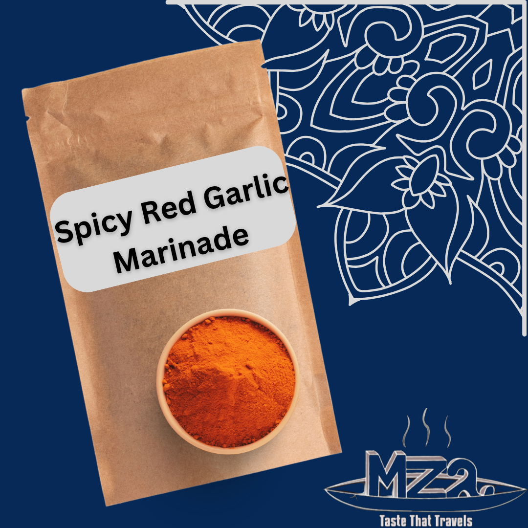 image of the spicy red garlic marinade packaging