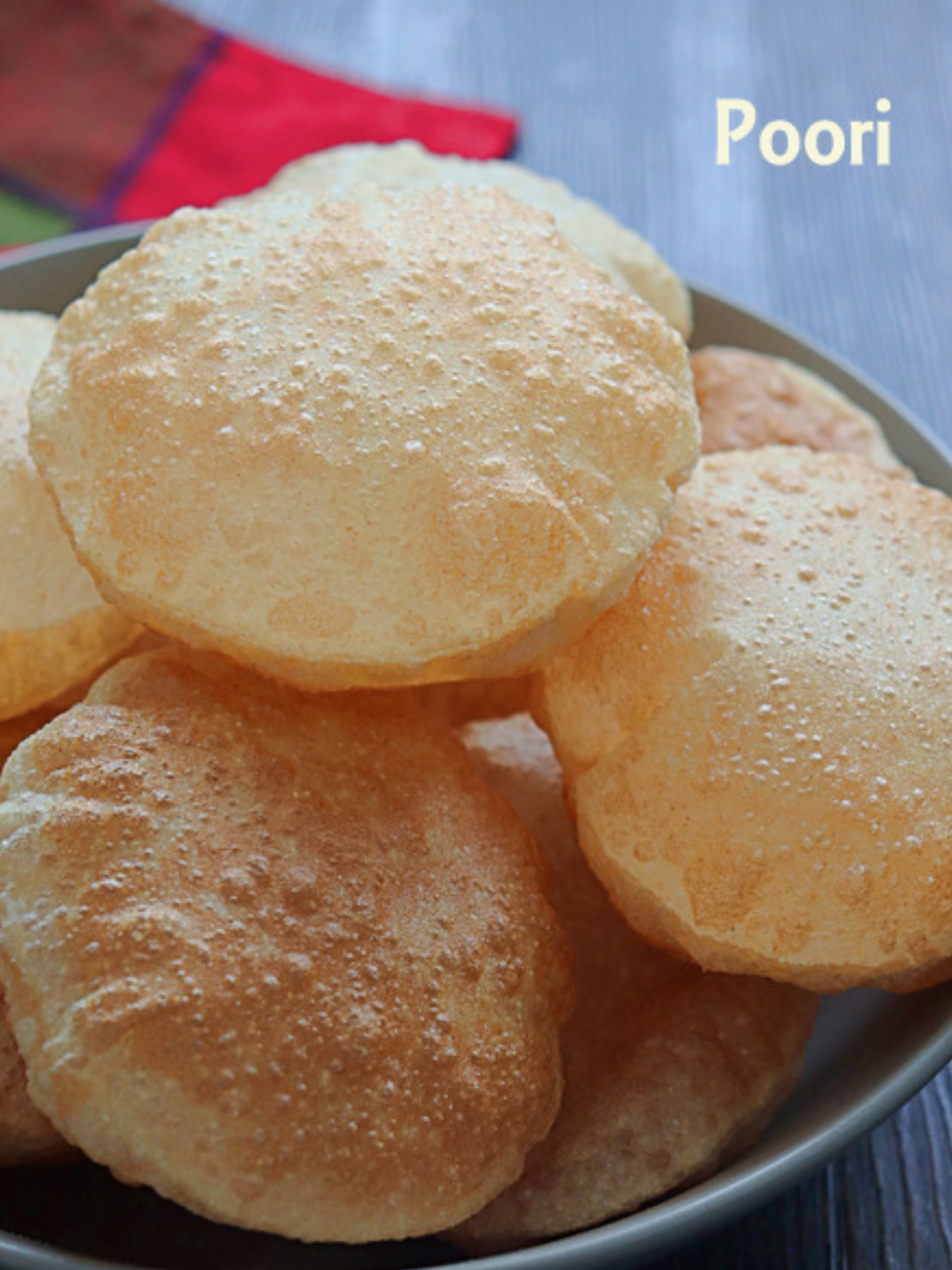 photo of poori breads. 